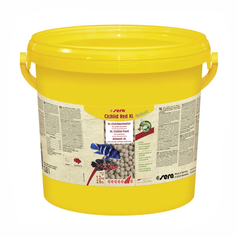 Finale Aktion sera Cichlid Red XL Nature 3,8 Liter -Futtersticks für große Cichliden-